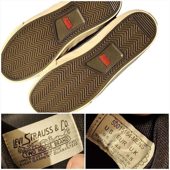 🇬🇪🔸️NWT Levi's Black Avery Sneakers Men's Size 9.5 - Picture 9 of 12